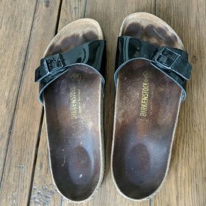 Birkenstock Madrid black patent - narrow